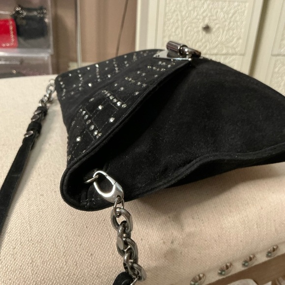 Jimmy Choo One of a Kind from the Calla Crystal-Embellished Suede Shoulder Bag - Picture 9 of 16